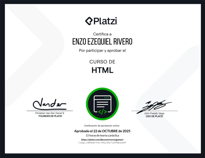 Certificado HTML